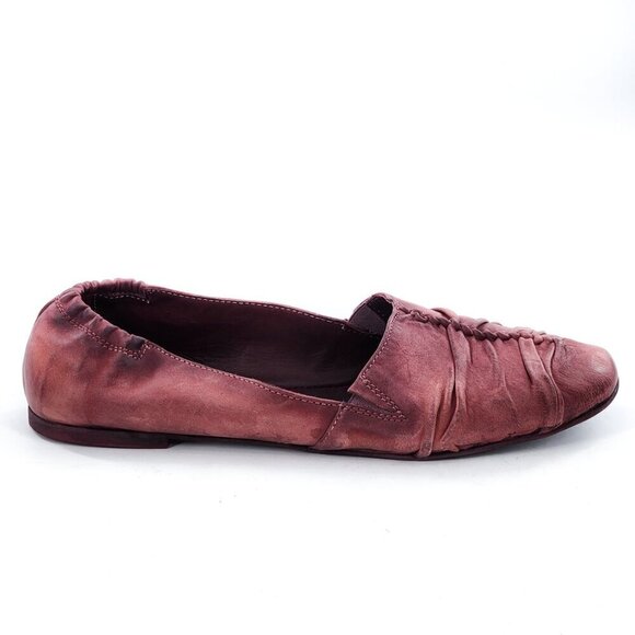 SUNDANCE Viviane Burnished Leather Ballet Flat Slip On Pink - Picture 6 of 10